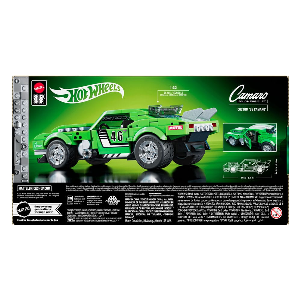 Mattel Brick Shop Hot Wheels Speed Series Building Set 1/32 Custom '68 Camaro 0194735304837