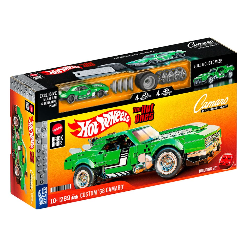 Mattel Brick Shop Hot Wheels Speed Series Building Set 1/32 Custom '68 Camaro 0194735304837