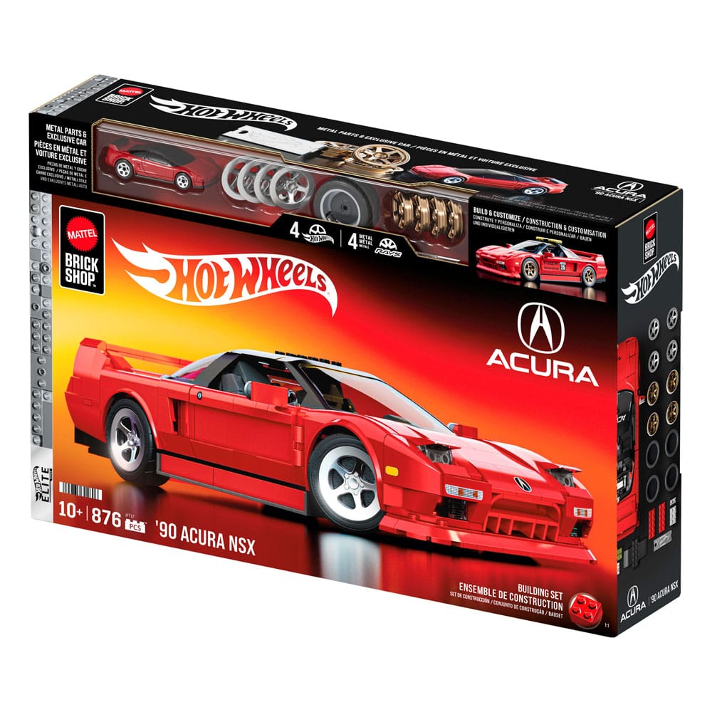 Mattel Brick Shop Hot Wheels Elite Series Building Set 1/16 '90 Acura NSX 0194735304806