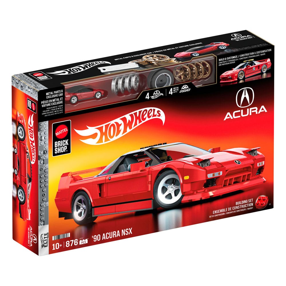 Mattel Brick Shop Hot Wheels Elite Series Building Set 1/16 '90 Acura NSX 0194735304806