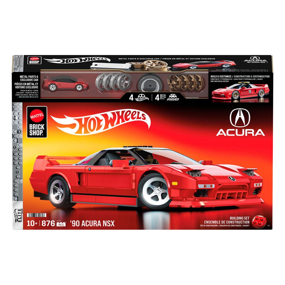 Mattel Brick Shop Hot Wheels Elite Series Building Set 1/16 '90 Acura NSX 0194735304806