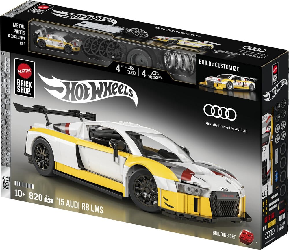 Hot Wheels Elite Mattel Brick Shop Building Set 1/16 '15 Audi R8 LMS 0194735304813