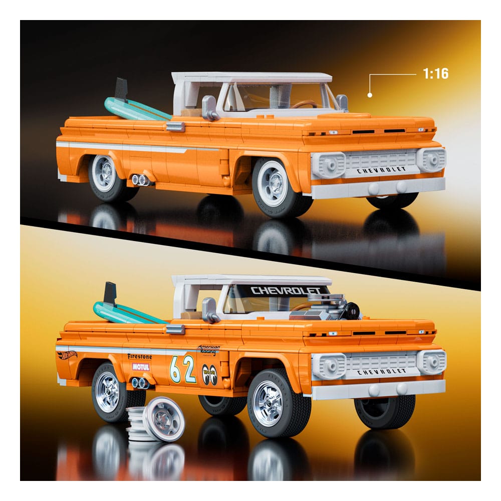 Mattel Brick Shop Hot Wheels Elite Series Building Set 1/16 Custom '62 Chevy Pickup 0194735304820
