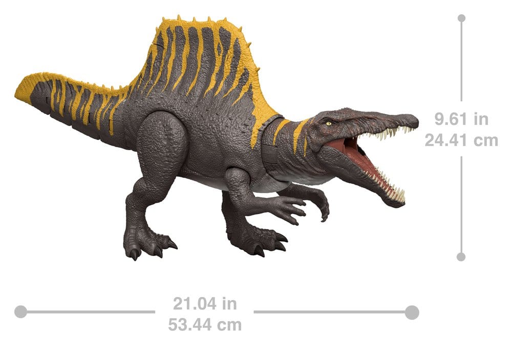 Jurassic World: Die Wiedergeburt Actionfigur Tail Thrasher Spinosaurus 55 cmJurassic World Rebirth Action Figure Tail Thrasher Spinosaurus 55 cmJurassic World : Renaissance figurine Tail Thrasher Spinosaurus 55 cmJurassic World: el renacer Figura Tail Thr 0194735309498
