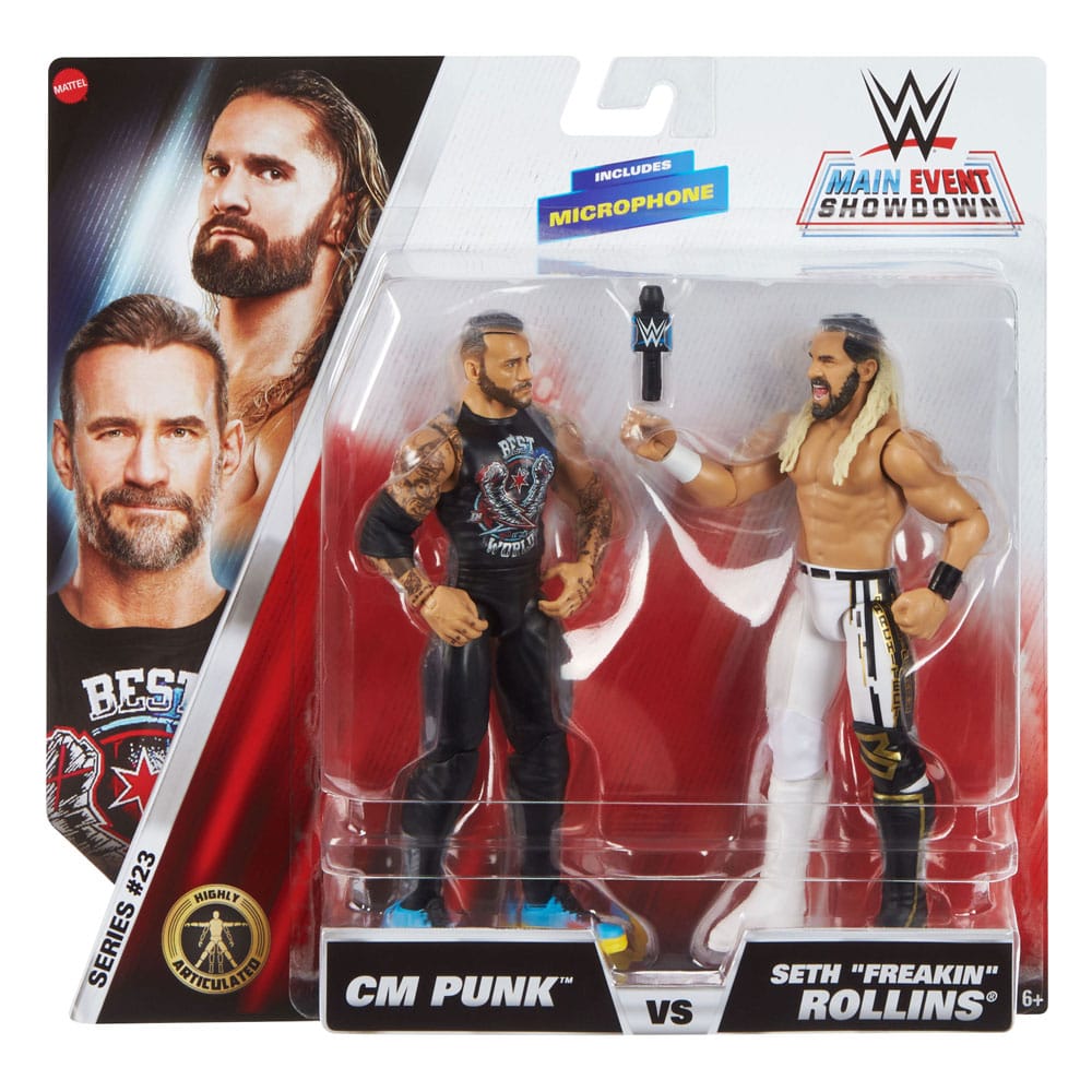 WWE Main Event Showdown Action Figures CM Punk vs Seth "Freakin" Rollins 2-Pack 15 cm 0194735311323