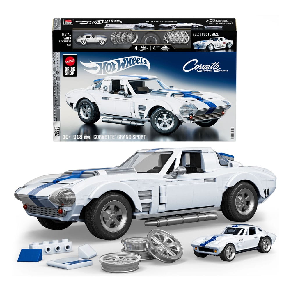 Mattel Brick Shop Hot Wheels Elite Series Building Set 1/16 Corvette Grand Sport 0194735320592