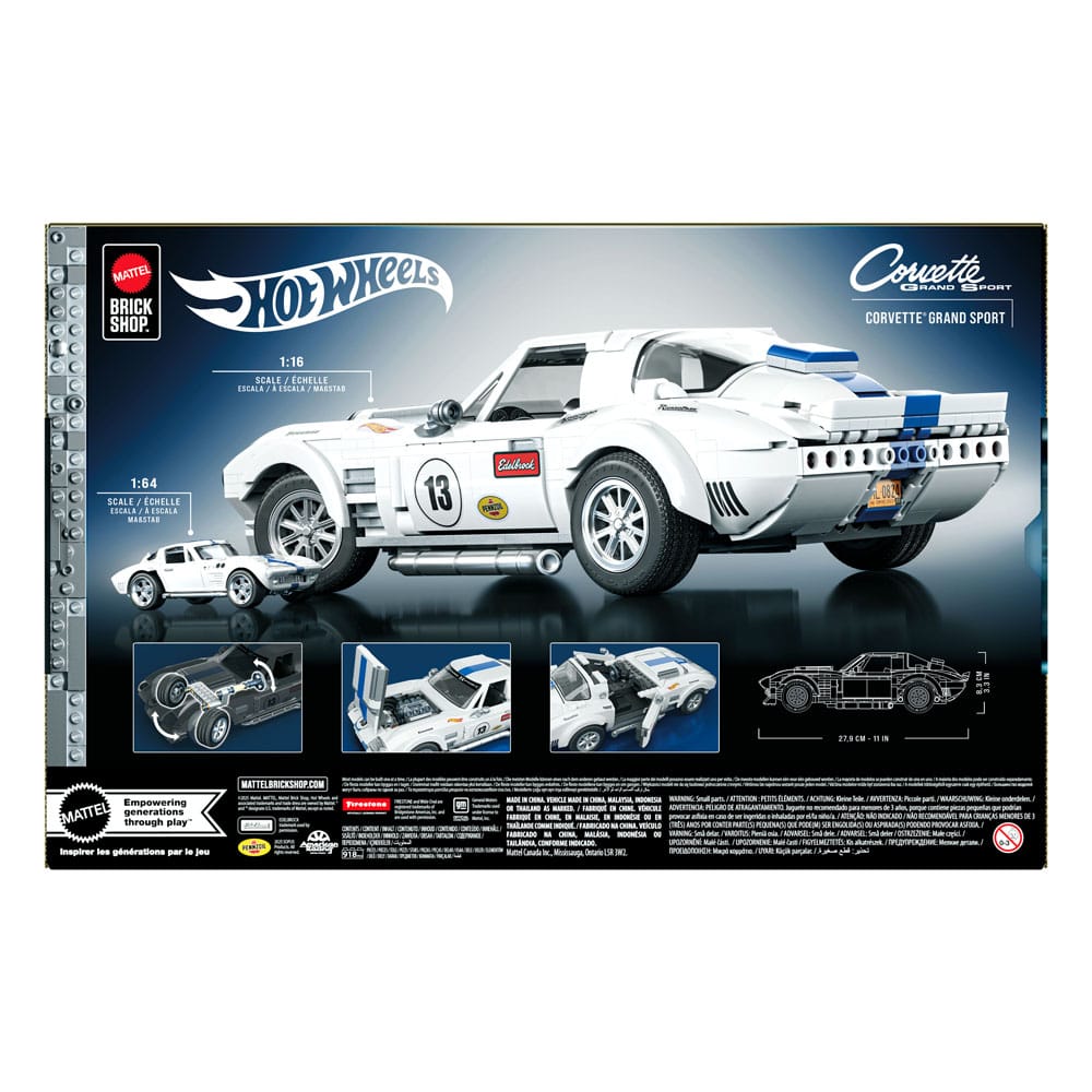 Mattel Brick Shop Hot Wheels Elite Series Building Set 1/16 Corvette Grand Sport 0194735320592