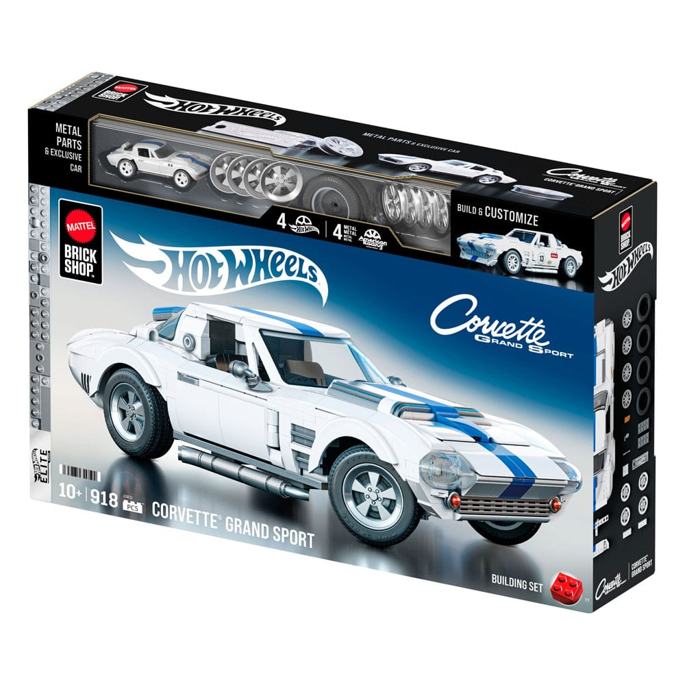 Mattel Brick Shop Hot Wheels Elite Series Building Set 1/16 Corvette Grand Sport 0194735320592