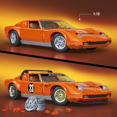 Hot Wheels Premium Mattel Brick Shop Building Set 1/12 Lamborghini Miura P400 SV 0194735330263