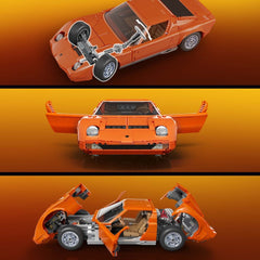 Hot Wheels Premium Mattel Brick Shop Building Set 1/12 Lamborghini Miura P400 SV 0194735330263