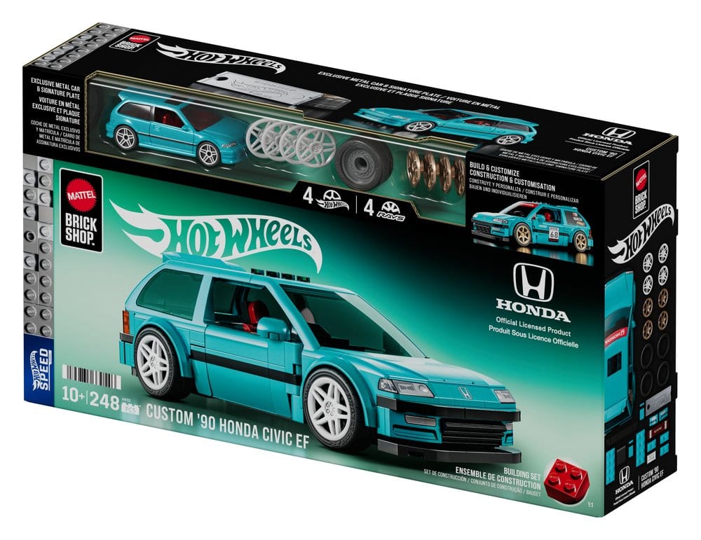 Hot Wheels Speed Series Mattel Brick Shop Building Set 1/32 Custom ’90 Honda Civic EF 0194735330546