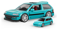 Hot Wheels Speed Series Mattel Brick Shop Building Set 1/32 Custom ’90 Honda Civic EF 0194735330546