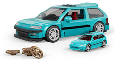 Hot Wheels Speed Series Mattel Brick Shop Building Set 1/32 Custom ’90 Honda Civic EF 0194735330546