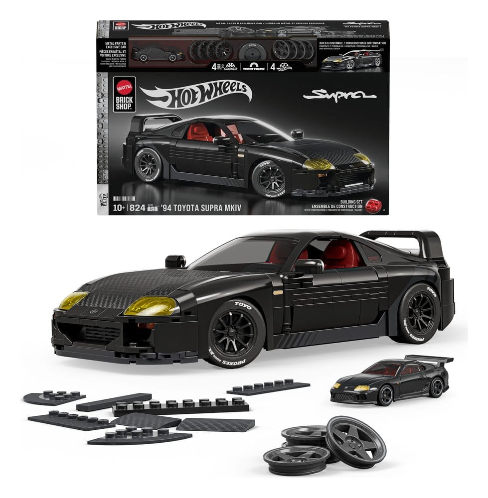 Hot Wheels Elite Mattel Brick Shop Building Set 1/16 '94 Toyota Supra MKIV 0194735349104