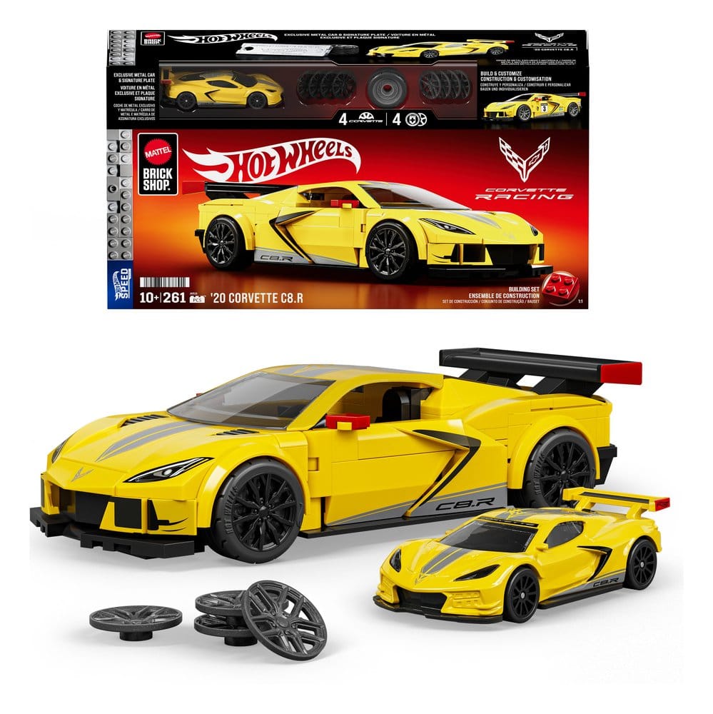 Hot Wheels Speed Mattel Brick Shop Building Set 1/32 '20 Corvette C8.R 0194735368891