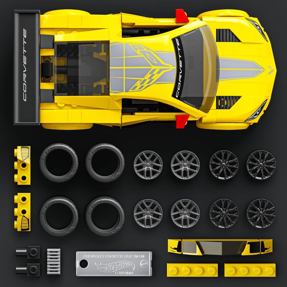 Hot Wheels Speed Mattel Brick Shop Building Set 1/32 '20 Corvette C8.R 0194735368891