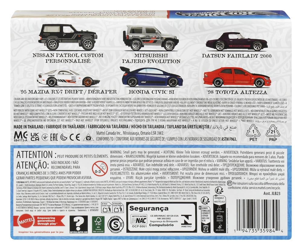Hot Wheels Silver Series Die-Cast Vehicle 6-Pack 1/64 Streets of Japan 194735359844