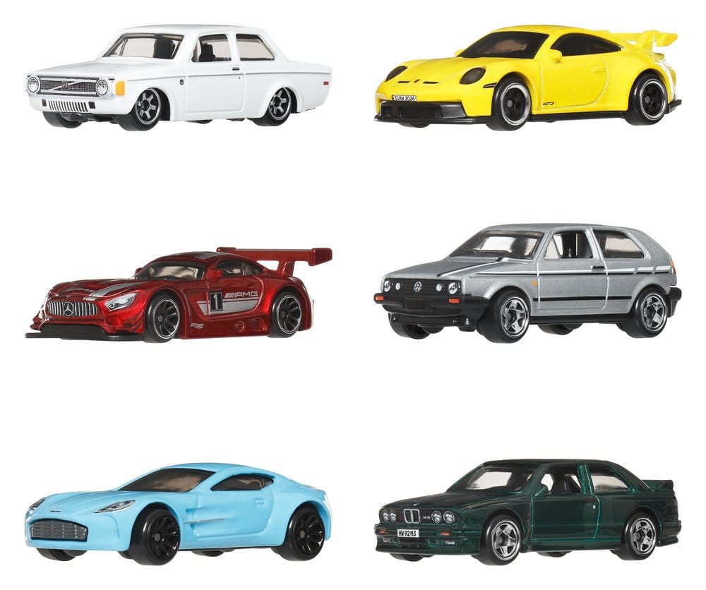 Hot Wheels Silver Series Die-Cast Vehicle 6-Pack 1/64 Euro Style 194735359875