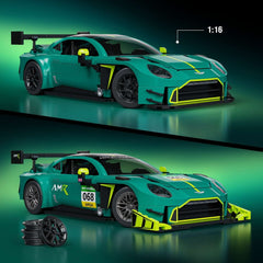 Hot Wheels Elite Mattel Brick Shop Building Set 1/16 '24 Aston Martin Vantage GT3 0194735362981