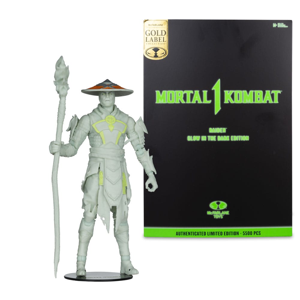 Mortal Kombat Action Figure Glow in the Dark Edition Raiden (Gold Label) 18 cm 0787926110968