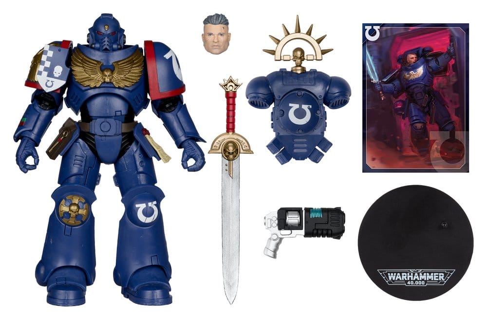 Warhammer 40,000 Total War Action Figure 3rd Company Lieutenant (Ultramarines) 18 cm 0787926112986