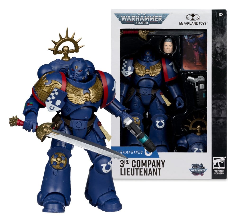 Warhammer 40,000 Total War Action Figure 3rd Company Lieutenant (Ultramarines) 18 cm 0787926112986