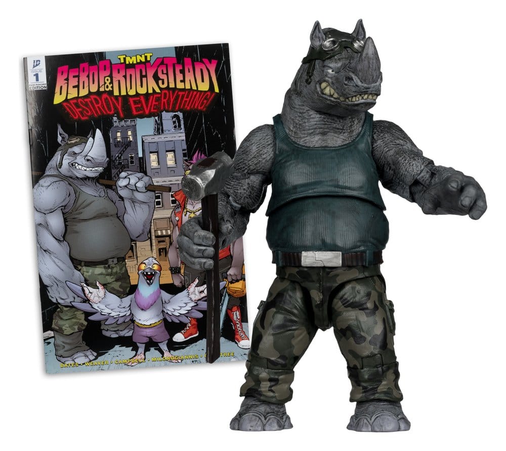 Teenage Mutant Ninja Turtles Page Punchers Action Figure Rocksteady 17 cm 0787926113495