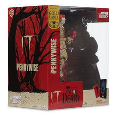 It: Welcome to Derry Movie Maniacs PVC Statue Pennywise (Flashback) (Gold Label) 16 cm 0787926141375
