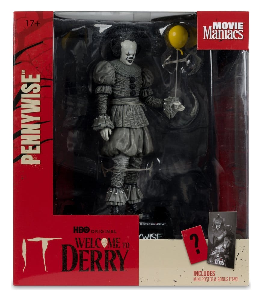 Es Welcome to Derry Movie Maniacs Figur Pennywise (Black &amp White) 16 cmIt Welcome to Derry Movie Maniacs Figure Pennywise (Black &amp White) 16 cmÇa Welcome to Derry Movie Maniacs figurine Pennywise (Black &amp White) 16 cmIt Welcome to Derry Movie Man 0787926141412