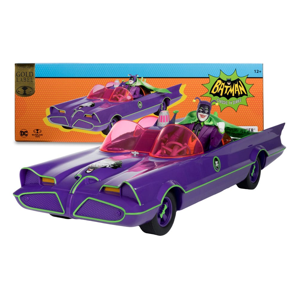 DC Retro Action Figure with vehicle Batman 66 Batmobil with Joker (Gold Label) 0787926150179