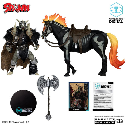 Spawn Action Figure Bloodaxe with Horse (Spawn: The Dark Ages) (McFarlane Toys 30th Anniversary) (Gold Label) 18 cm 0787926902389