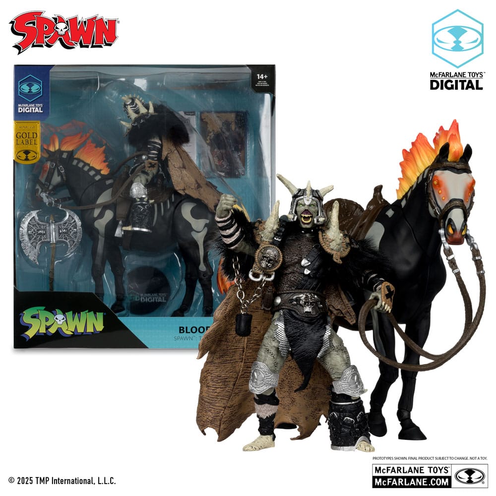 Spawn Action Figure Bloodaxe with Horse (Spawn: The Dark Ages) (McFarlane Toys 30th Anniversary) (Gold Label) 18 cm 0787926902389