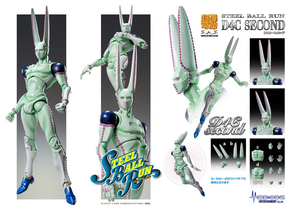 JoJo's Bizarre Adventure Part7 Steel Ball Run Super Action Action Figure Chozokado D4C Second 20 cm 4573613719806