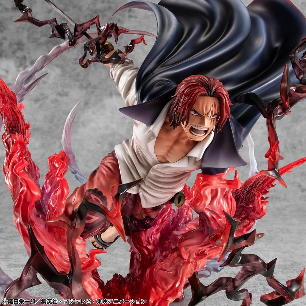 One Piece P.O.P SA-MAXIMUM PVC Statue Leader of Red Hair Pirates Red-Haired Shanks Kamusari 25 cm  4535123716669