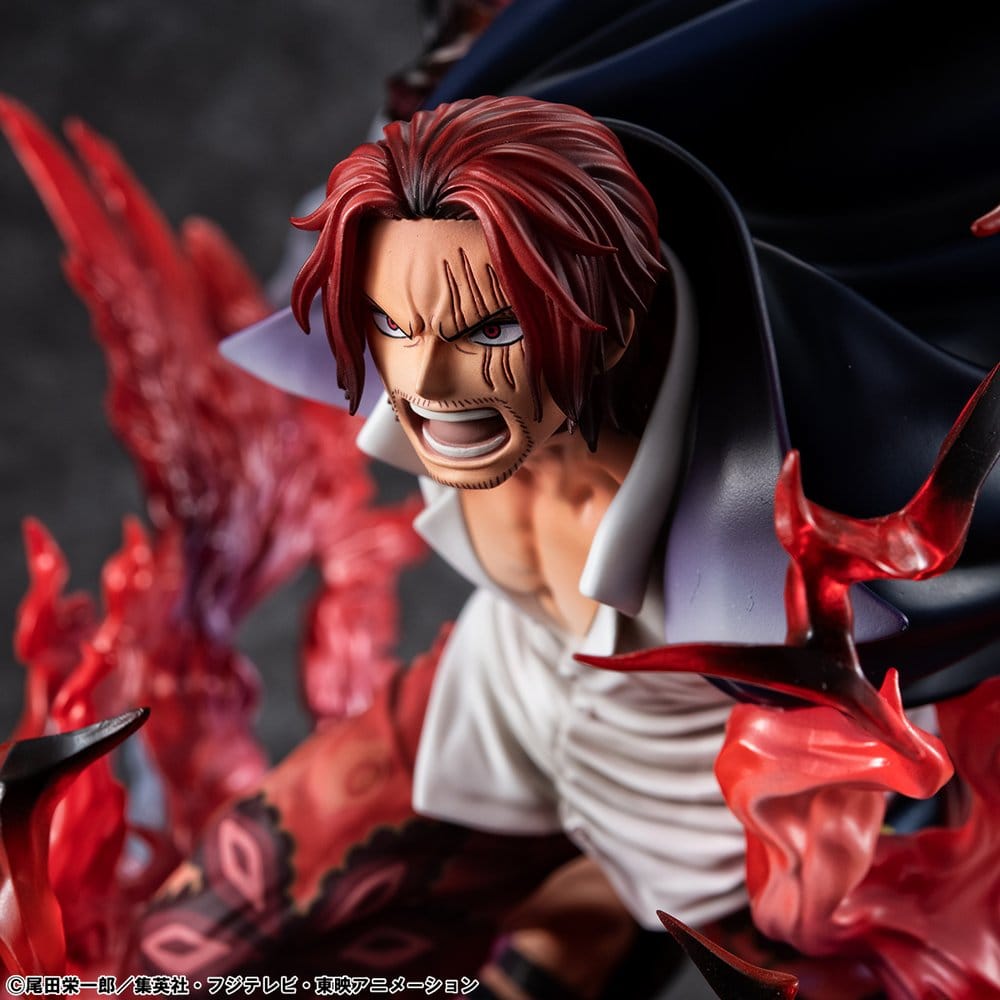 One Piece P.O.P SA-MAXIMUM PVC Statue Leader of Red Hair Pirates Red-Haired Shanks Kamusari 25 cm  4535123716669