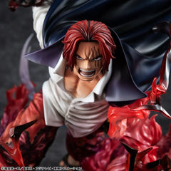 One Piece P.O.P SA-MAXIMUM PVC Statue Leader of Red Hair Pirates Red-Haired Shanks Kamusari 25 cm  4535123716669