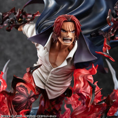 One Piece P.O.P SA-MAXIMUM PVC Statue Leader of Red Hair Pirates Red-Haired Shanks Kamusari 25 cm  4535123716669