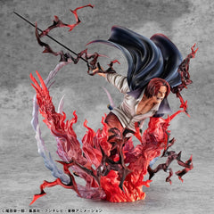 One Piece P.O.P SA-MAXIMUM PVC Statue Leader of Red Hair Pirates Red-Haired Shanks Kamusari 25 cm  4535123716669