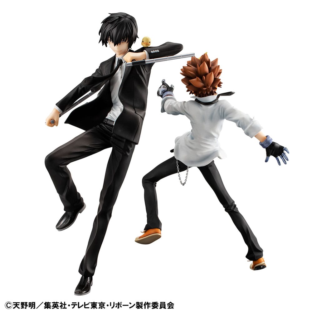 Katekyo Hitman Reborn! G.E.M. Series PVC Statue Tsunayoshi Sawada & Kyoya Hibari & Reborn Set 21 cm  4535123845635
