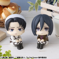 Attack on Titan Look Up PVC Statues Levi Cleaning up Ver. & Mikasa Ackerman (with gift) 11 cm            4535123849435