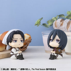 Attack on Titan Look Up PVC Statues Levi Cleaning up Ver. & Mikasa Ackerman (with gift) 11 cm            4535123849435