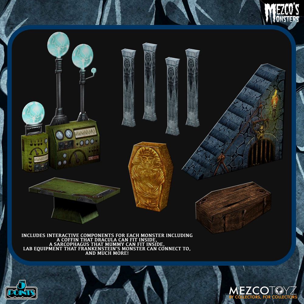 Mezco's Monsters 5 Points Action Figures Tower of Fear Deluxe Set 9 cm 0696198180237