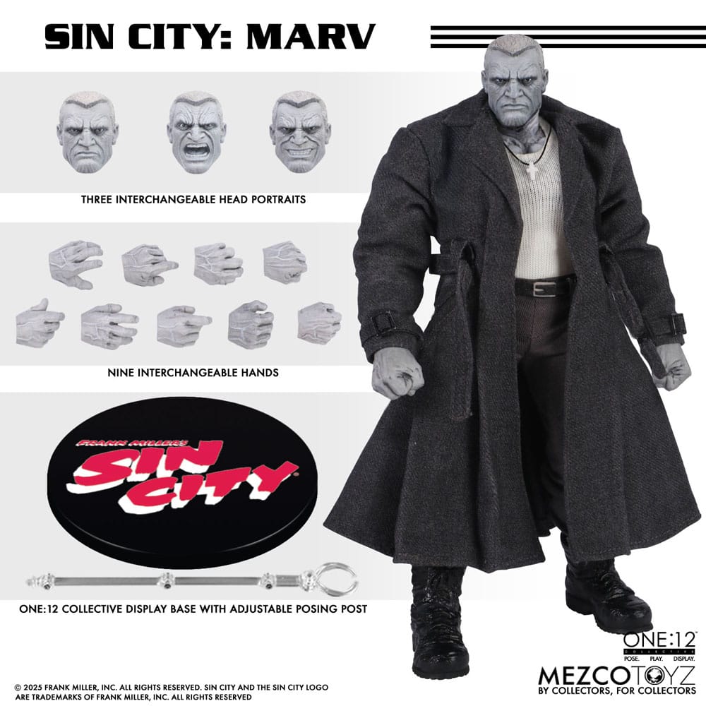 Sin City Action Figure 1/12 Marv 17 cm 0696198775129