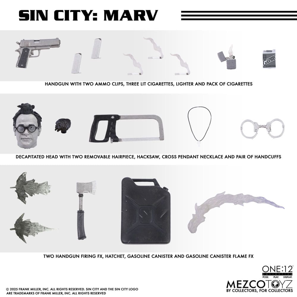 Sin City Action Figure 1/12 Marv 17 cm 0696198775129