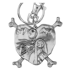 Nightmare before Christmas Metal Keychain Jack and Sally in Heart  077764215988