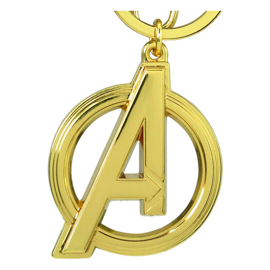 Marvel Metal Keychain Avengers Classic A Logo Gold Colored 0077764688010