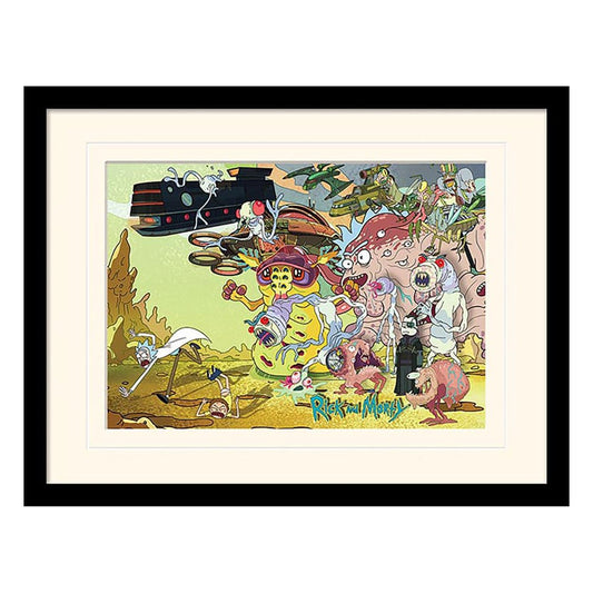 Rick and Morty Collector Print Framed Poster Creature Barrage (white background) 5051265974525