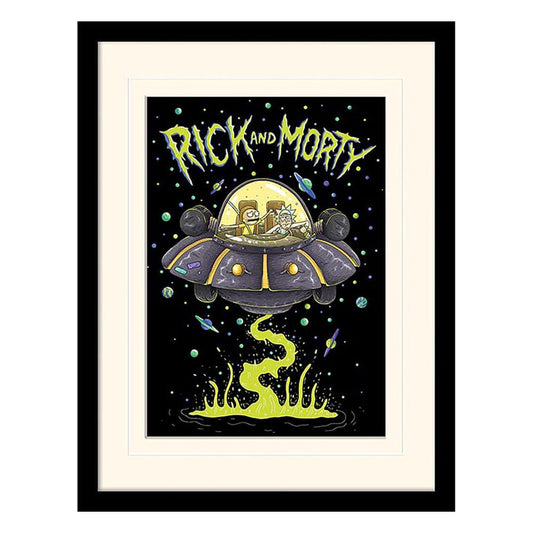 Rick and Morty Collector Print Framed Poster Ufo (white background) 5051265974709