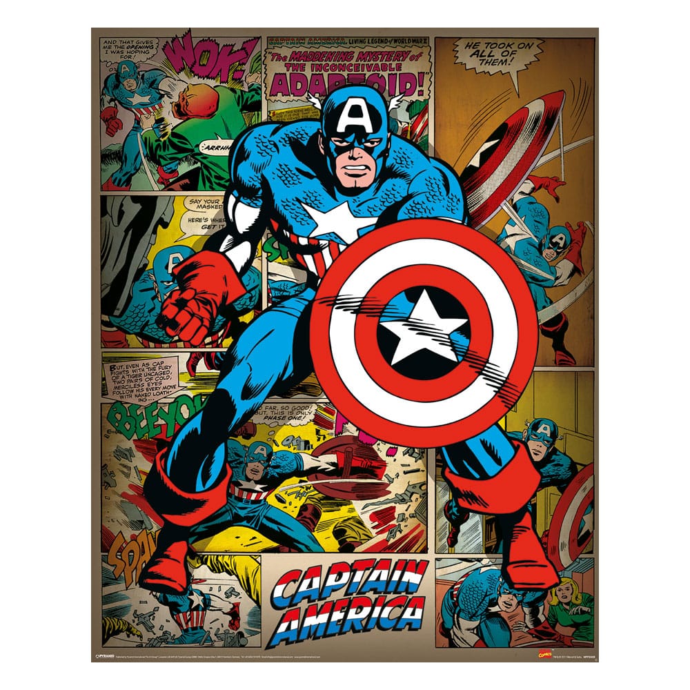 Marvel Comics Poster Pack Captain America Retro 40 x 50 cm (4) 5050574504287