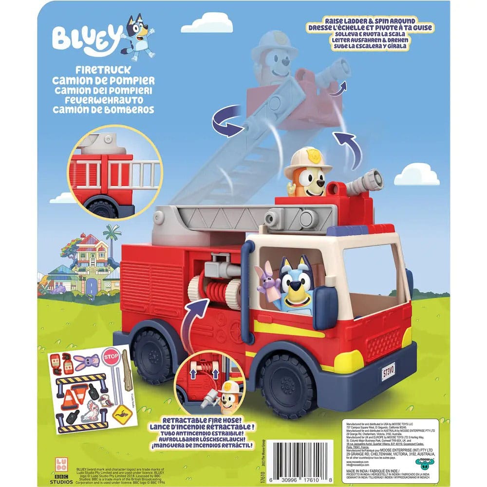 Bluey Mini Figure Playset Bluey Firedruck 0630996176108